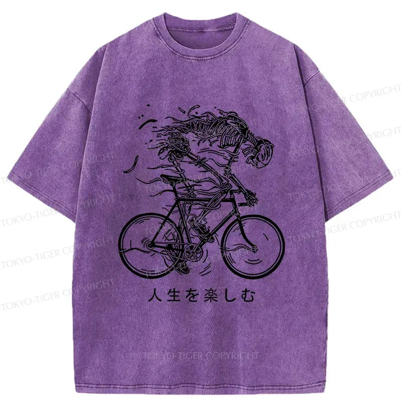 Unisex cotton skeleton cyclist t-shirt summer style