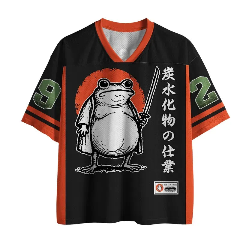 Funny Samurai Frog Mesh Jersey for Sports
