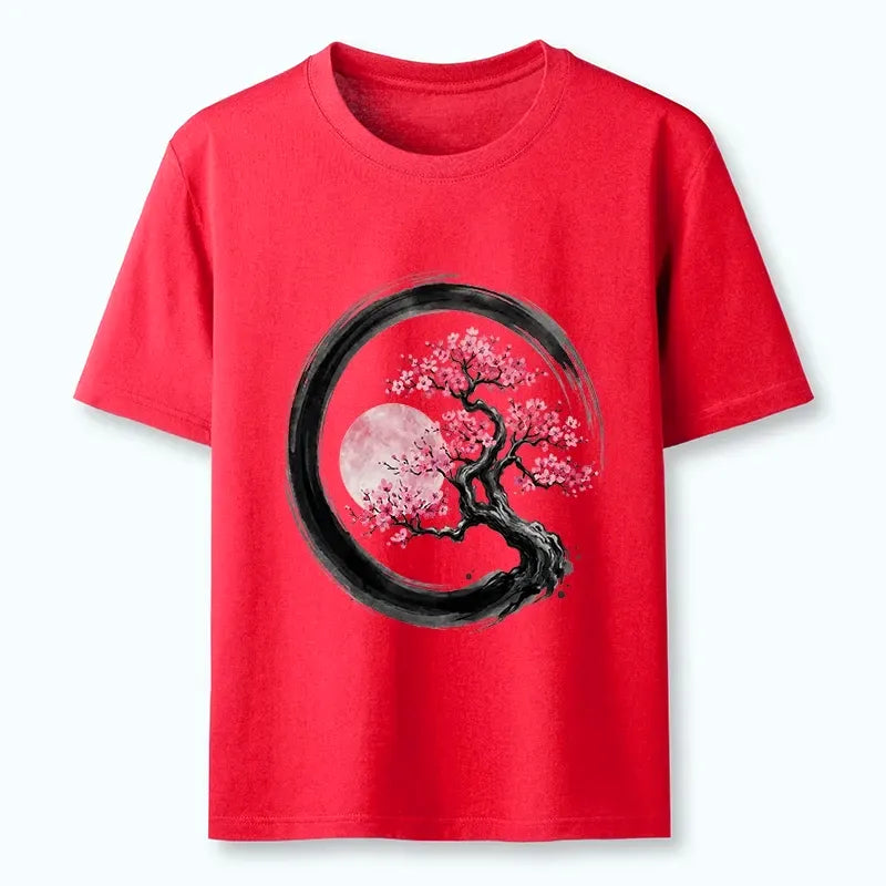 Japanese Sakura Tree T-Shirt for Daily Wear