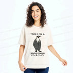 Kyoto-Lion Today I'm A Serious Penguin Washed T-Shirt