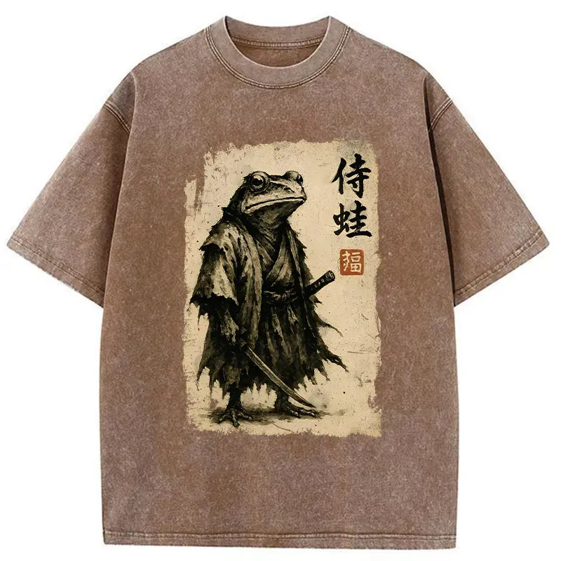 Kyoto-Lion Frog Samurai Shirt for Daily Wear