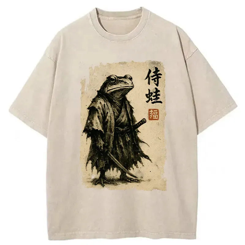 Kyoto-Lion Frog Samurai Shirt for Daily Wear