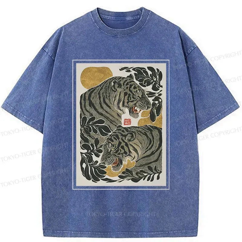 Japanese Woodcut Tiger Unisex T-Shirt