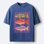 Japanese Fish Art Washed T-Shirt