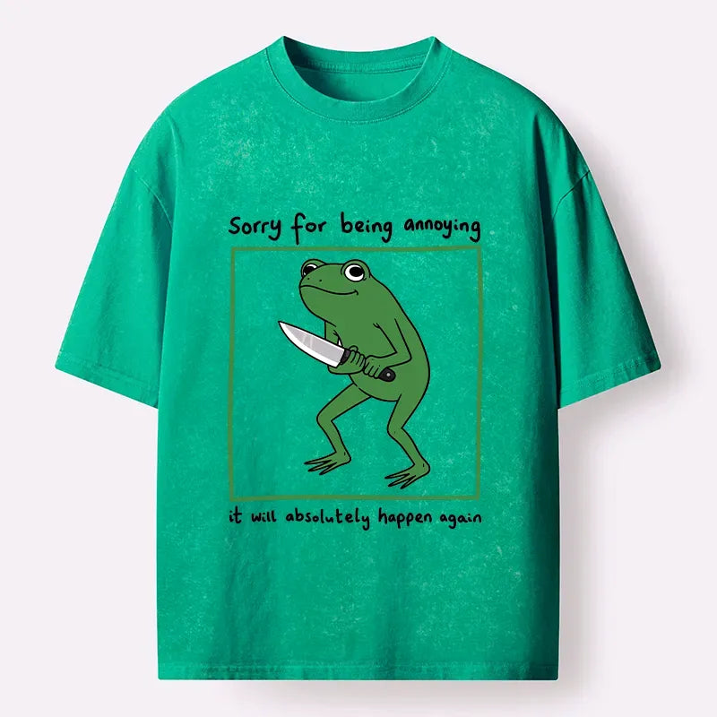 Washed Frog Knife Tee for Casual Wear