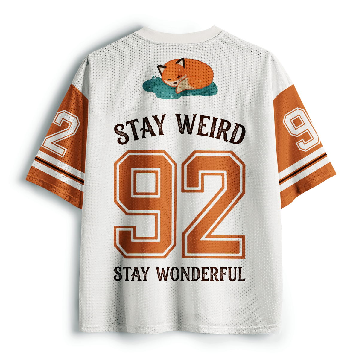 Kyoto-Lion Vintage Zen Fox Stay Weird Graphic Mesh Jersey