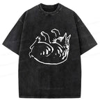 Japanese Vintage Cat T-Shirt for Daily Wear