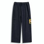 Kyoto-Lion Tuxedo Cat Drinking Coffee Washed Utility Sweatpants