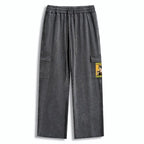 Kyoto-Lion Tuxedo Cat Drinking Coffee Washed Utility Sweatpants