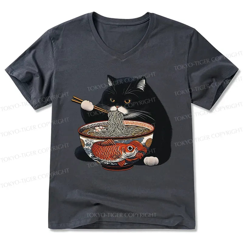Vintage Ukiyo-e Cat T-Shirt for Summer