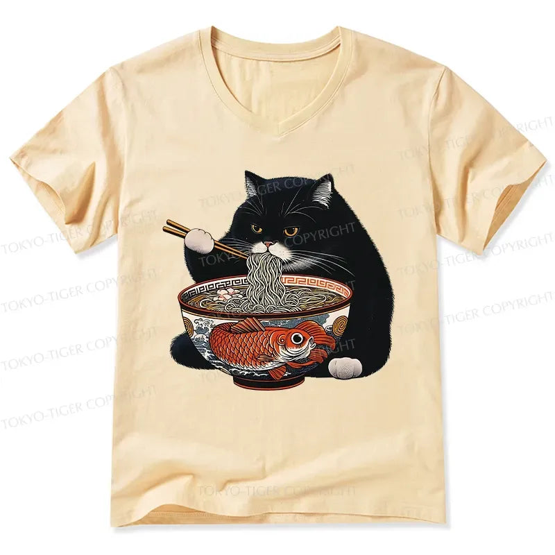 Vintage Ukiyo-e Cat T-Shirt for Summer