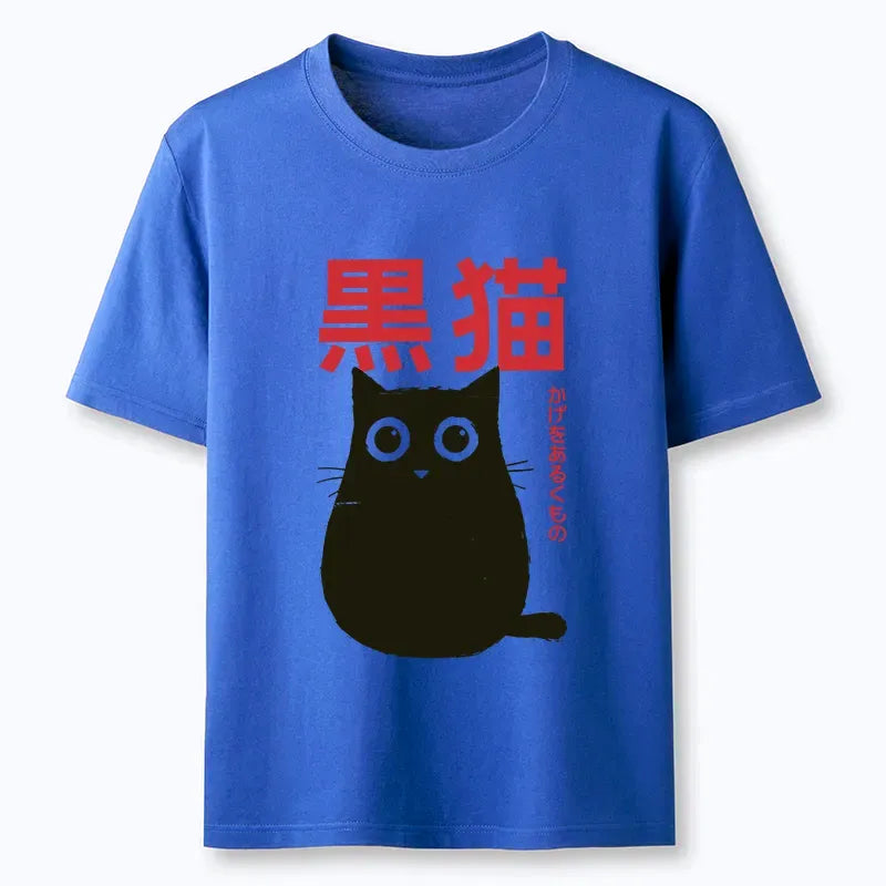 Best Seller Japanese round black cat tee