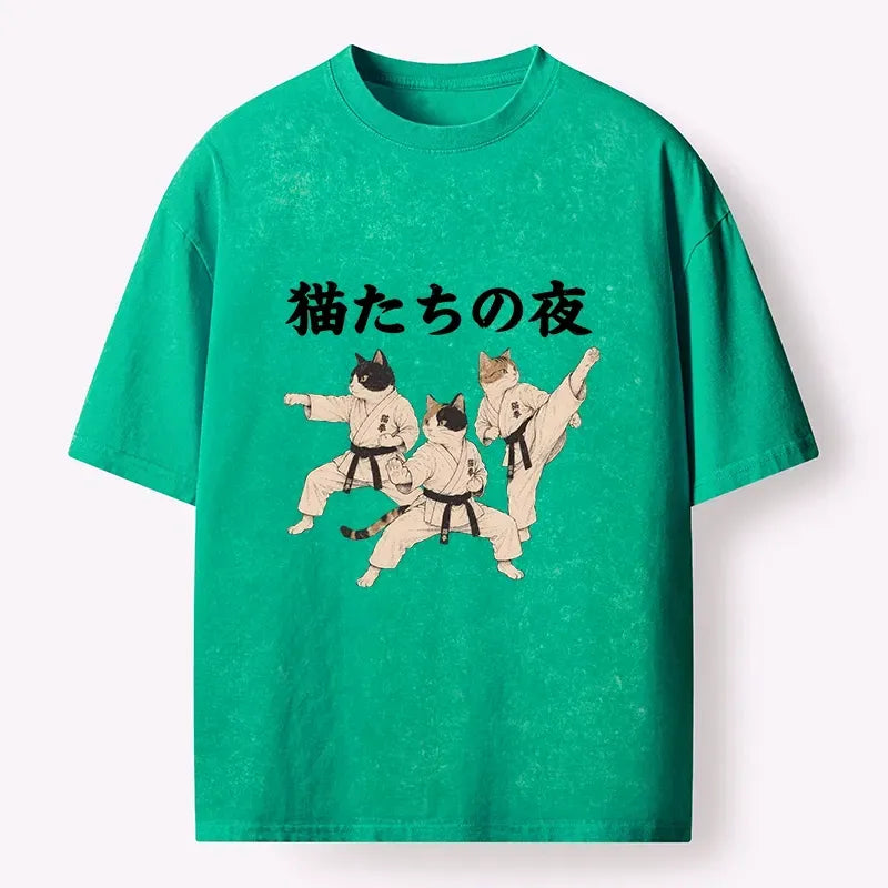 Funny Karate Cats T-Shirt for Daily Wear