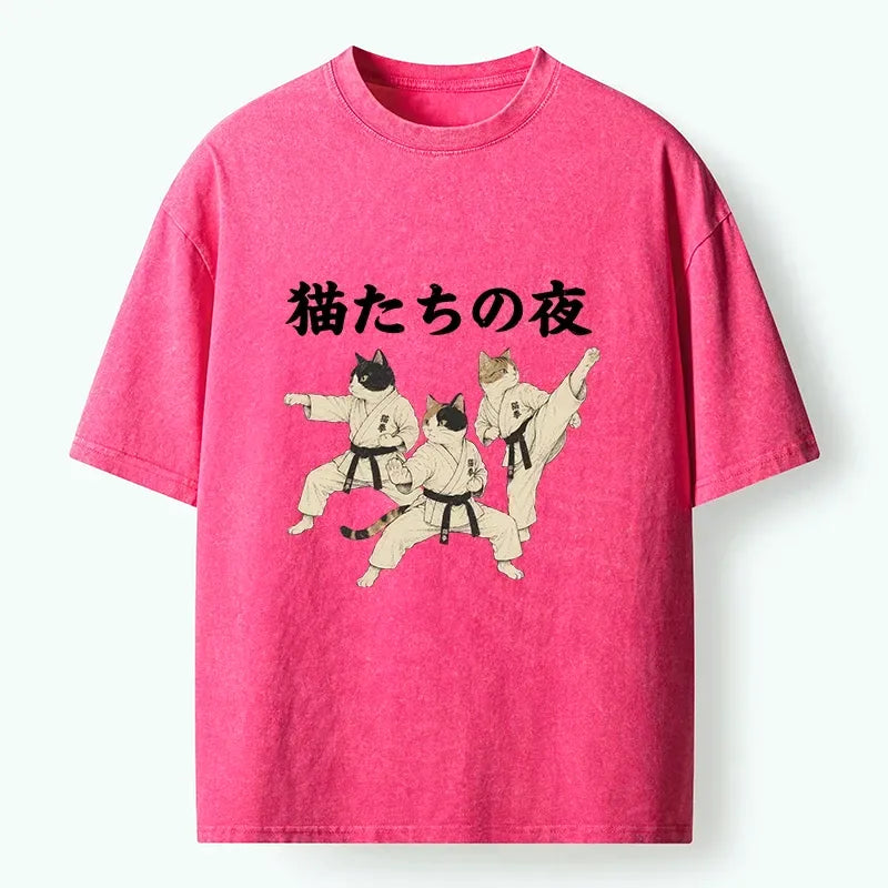 Funny Karate Cats T-Shirt for Daily Wear