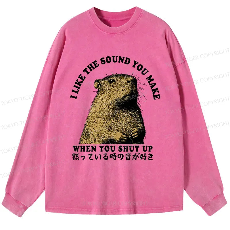 Kyoto-Lion I Like The Sound Of Silence Washed Long Sleeve T-Shirt