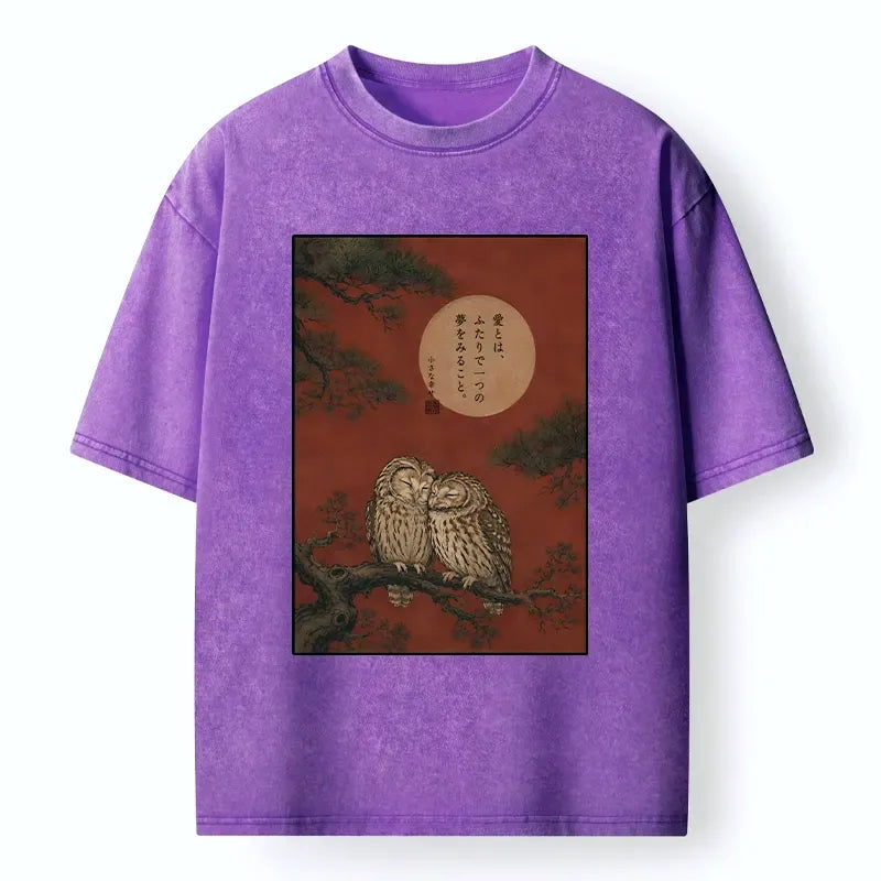Japanese Vintage Owl T-Shirt for Daily Wear