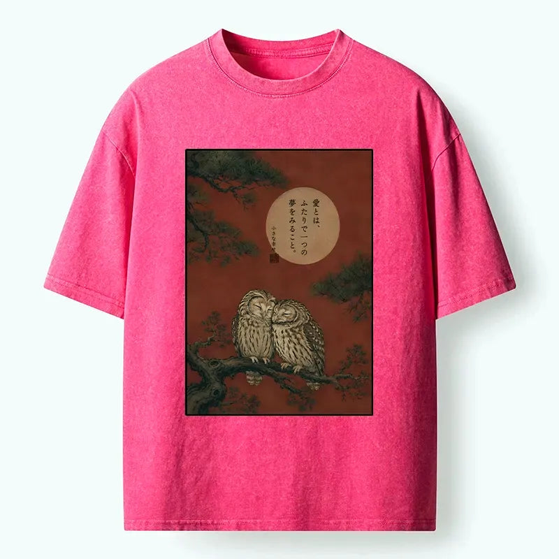 Japanese Vintage Owl T-Shirt for Daily Wear