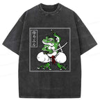 retro frog samurai t-shirt for men