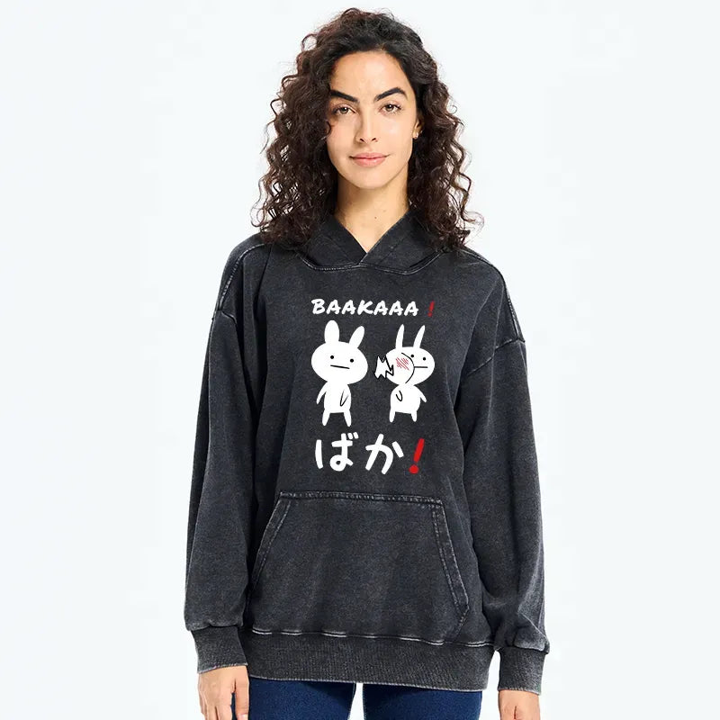 Kyoto-Lion Anime Baka Manga Slap Washed Hoodie