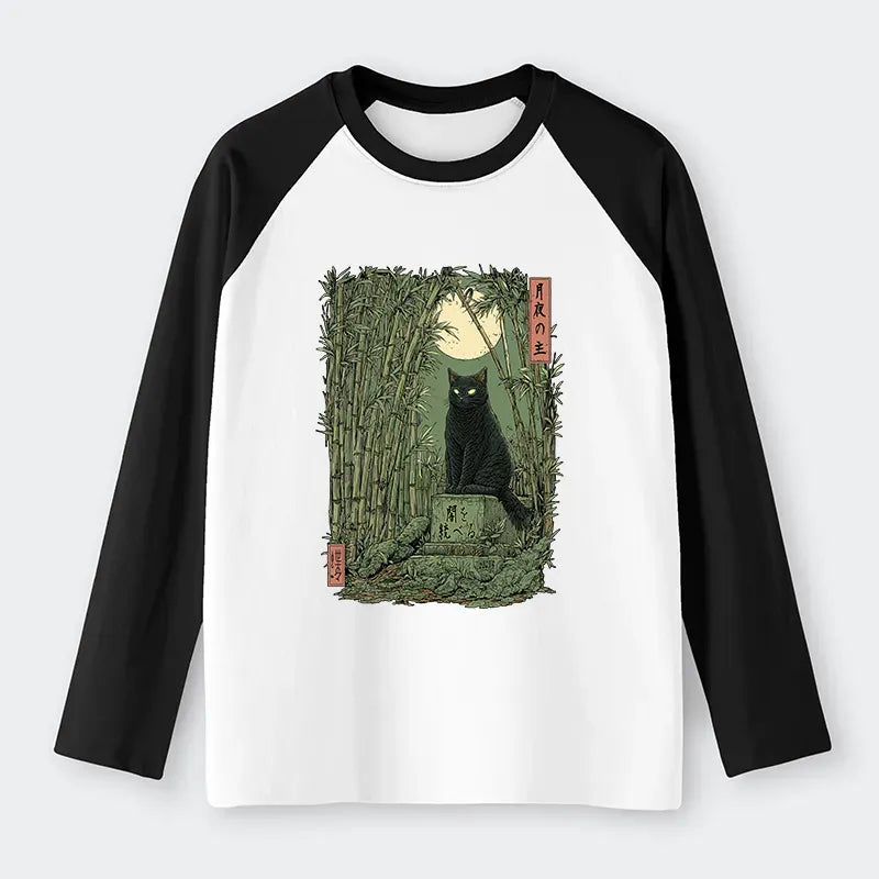 Japanese Black Cat Long Sleeve T-shirt