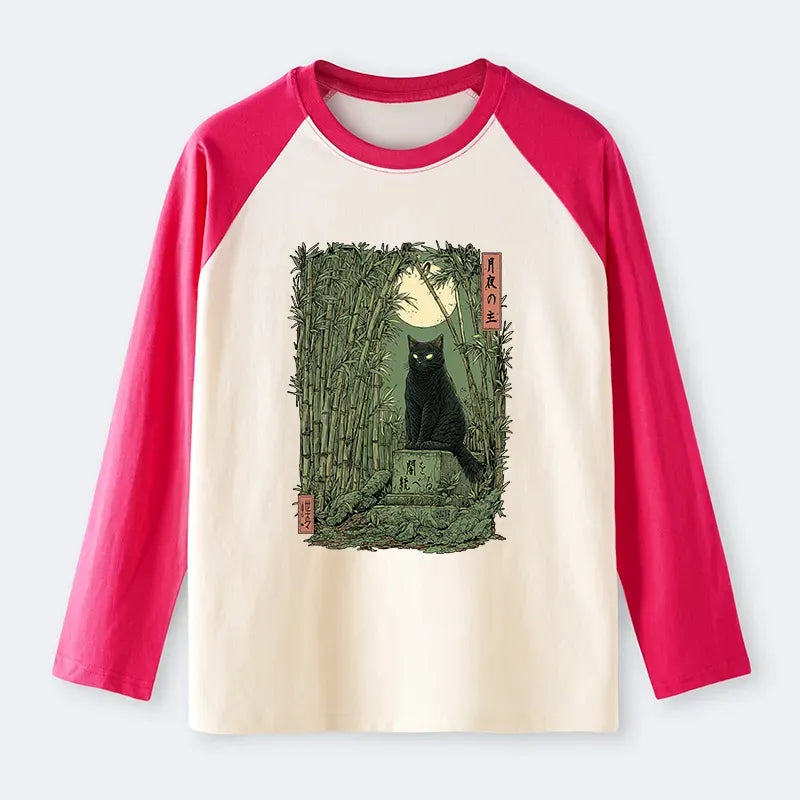 Japanese Black Cat Long Sleeve T-shirt