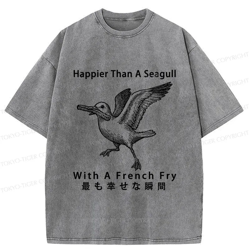 Kyoto-Lion Happy Seagull Washed T-Shirt
