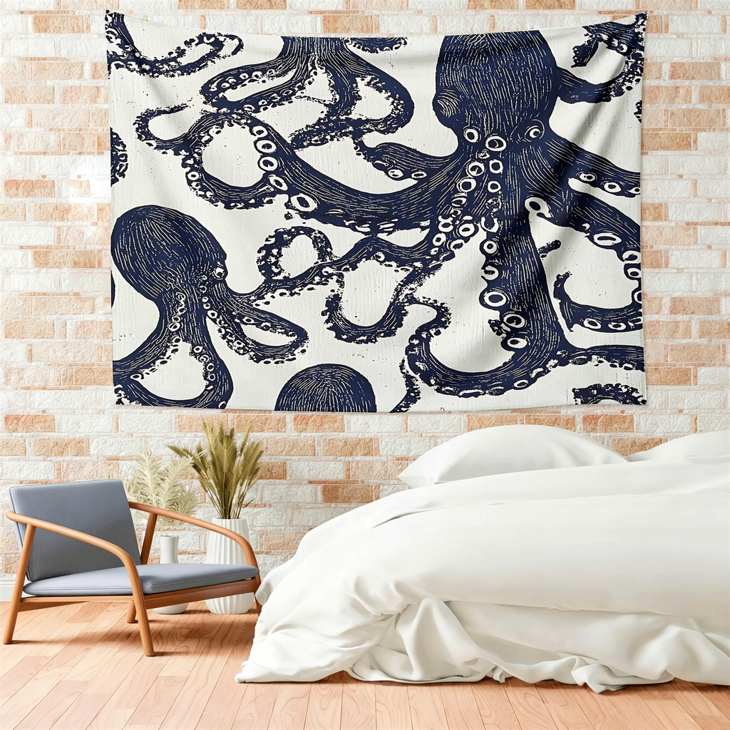 Kyoto-Lion Ocean Octopus Tapestry