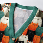 Kyoto-Lion Various Cats Are Watching You Ugly Cardigan Sweater