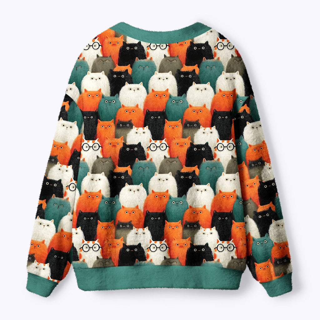 Kyoto-Lion Various Cats Are Watching You Ugly Cardigan Sweater