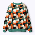 Kyoto-Lion Various Cats Are Watching You Ugly Cardigan Sweater