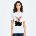 Kyoto-Lion Rainbow Bird With Cat Classic T-Shirt