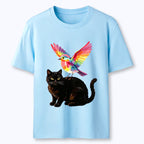Kyoto-Lion Rainbow Bird With Cat Classic T-Shirt