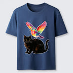 Kyoto-Lion Rainbow Bird With Cat Classic T-Shirt