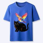 Kyoto-Lion Rainbow Bird With Cat Classic T-Shirt