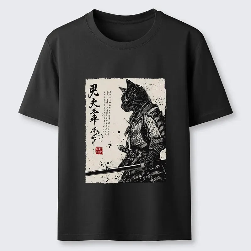 Japanese Samurai Cat Funny Classic T-Shirt