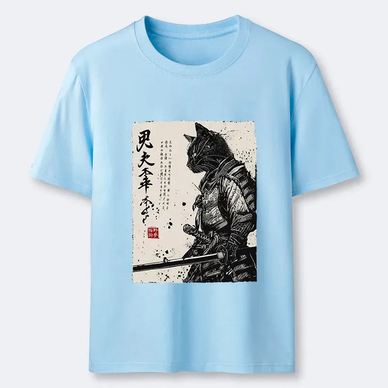 Japanese Samurai Cat Funny Classic T-Shirt