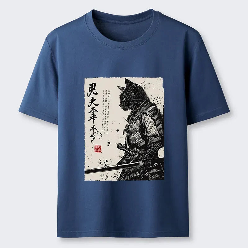 Japanese Samurai Cat Funny Classic T-Shirt