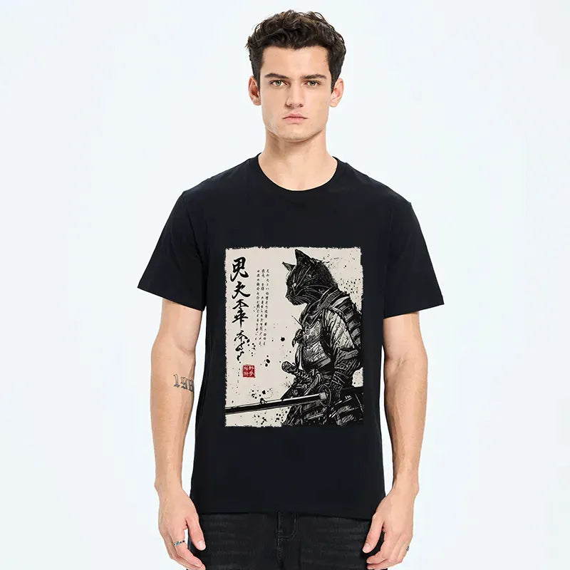 Best Seller Samurai Cat T-Shirt for Men