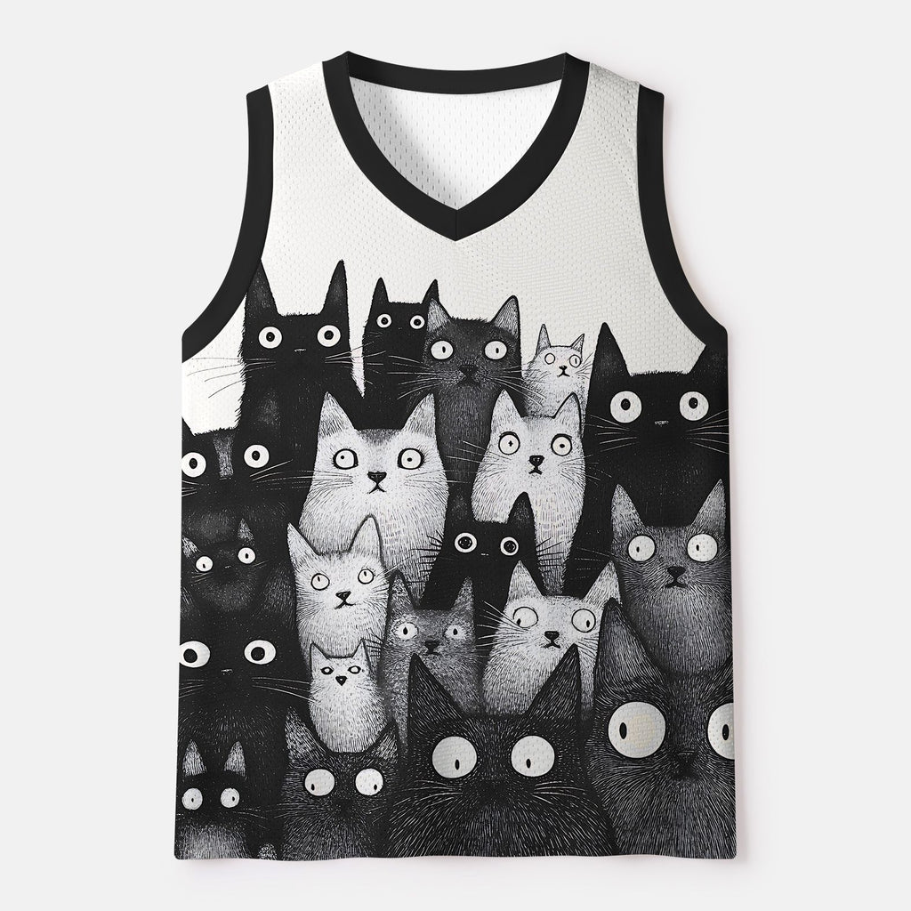 Kyoto-Lion The Judgmental Stare Of Cats Mesh Tank Top