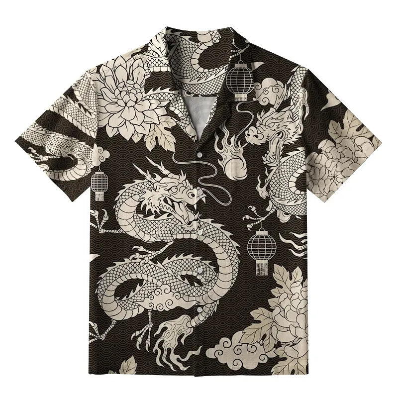 Kyoto Lion Japanese Aloha Shirt