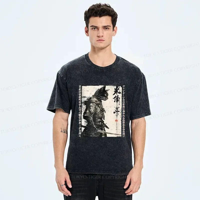 kyoto lion cat samurai tee gift idea