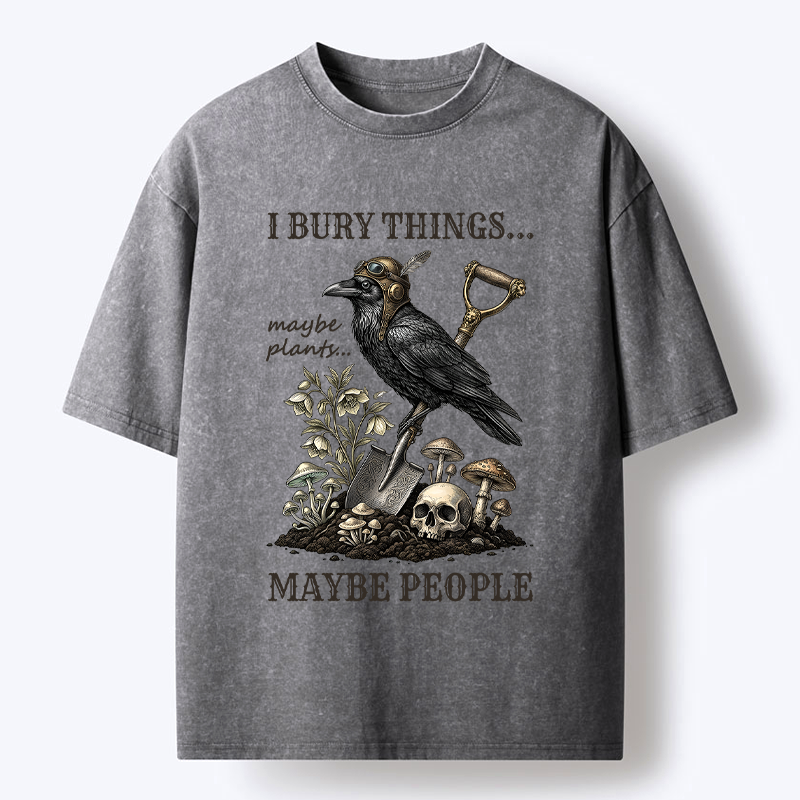 Kyoto-Lion 'Maybe Plants, Maybe People' Dark Humor Washed T-Shirt