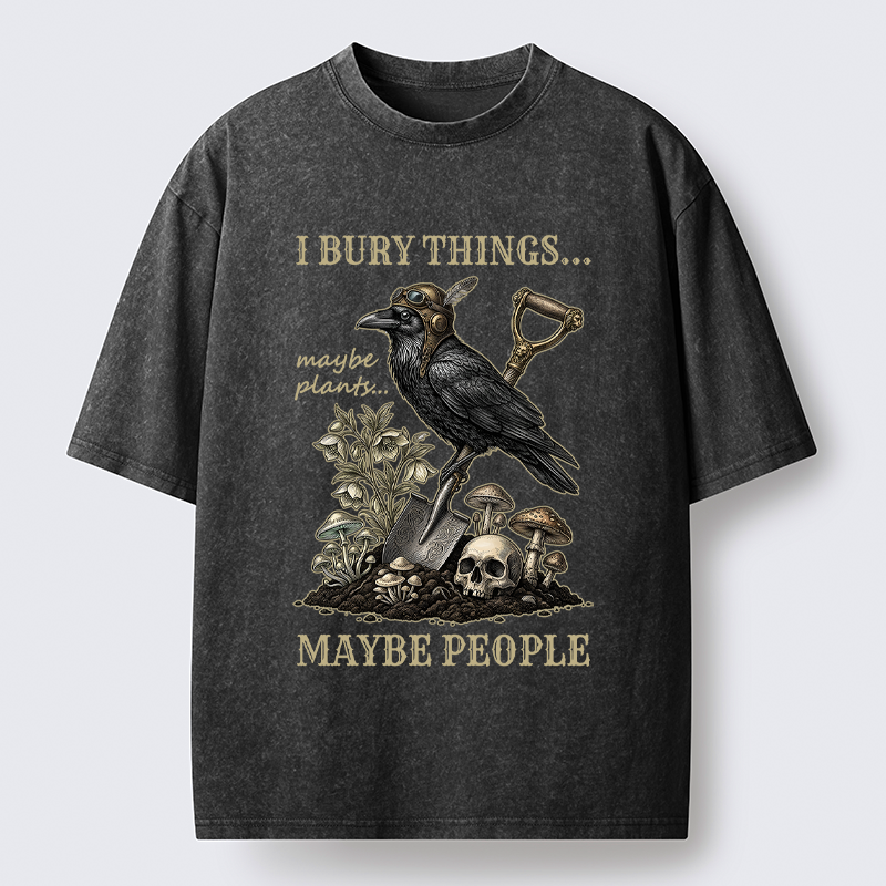 Kyoto-Lion 'Maybe Plants, Maybe People' Dark Humor Washed T-Shirt
