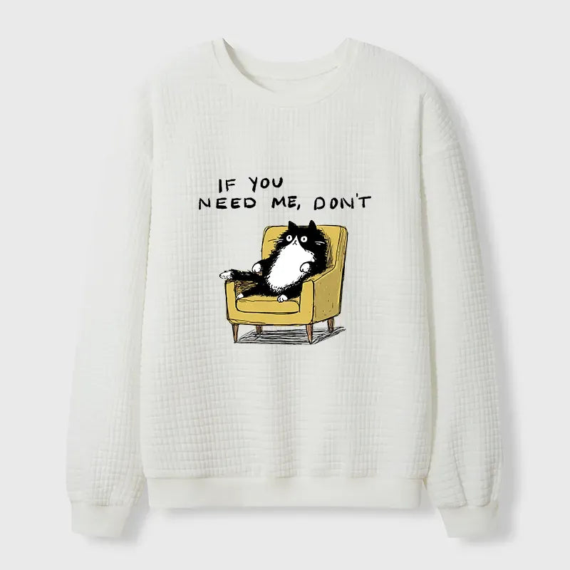 Kyoto-Lion Unavailable Cat Waffle Sweatshirt