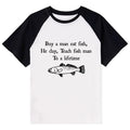 Kyoto-Lion Man Eat Fish Meme Raglan T-shirt