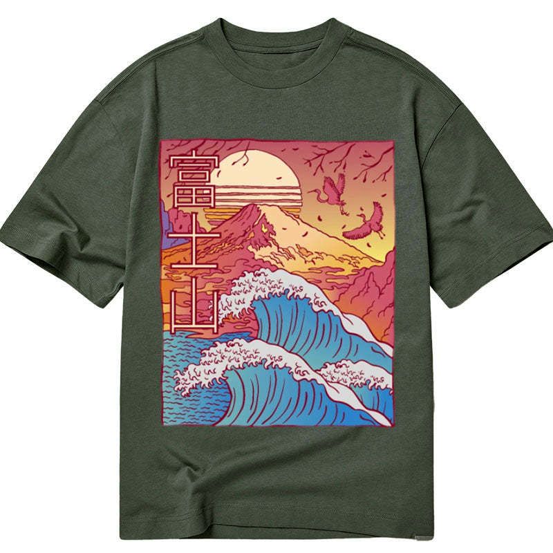 kyoto lion mt fuji vintage tee