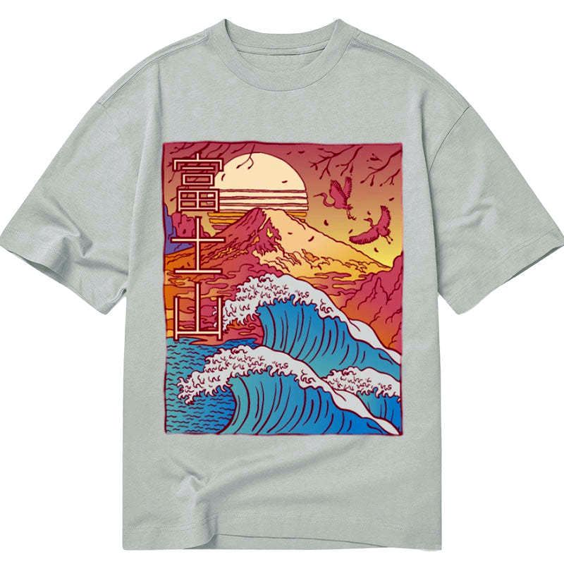 kyoto lion mt fuji vintage tee