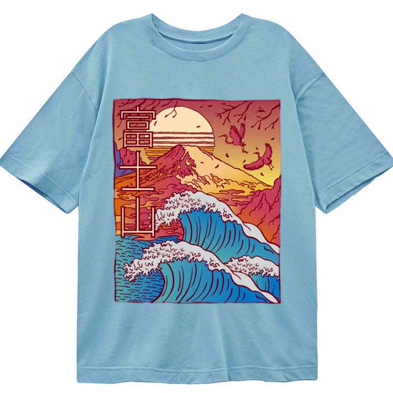 japanese ukiyo-e kanagawa wave t shirt