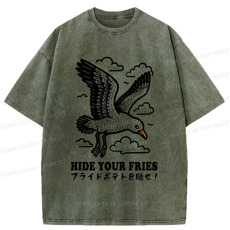 Japanese Streetwear Washed T-Shirt for Summer