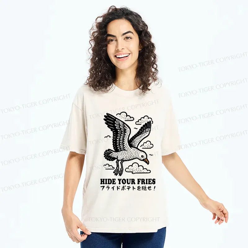 Japanese Streetwear Washed T-Shirt for Summer
